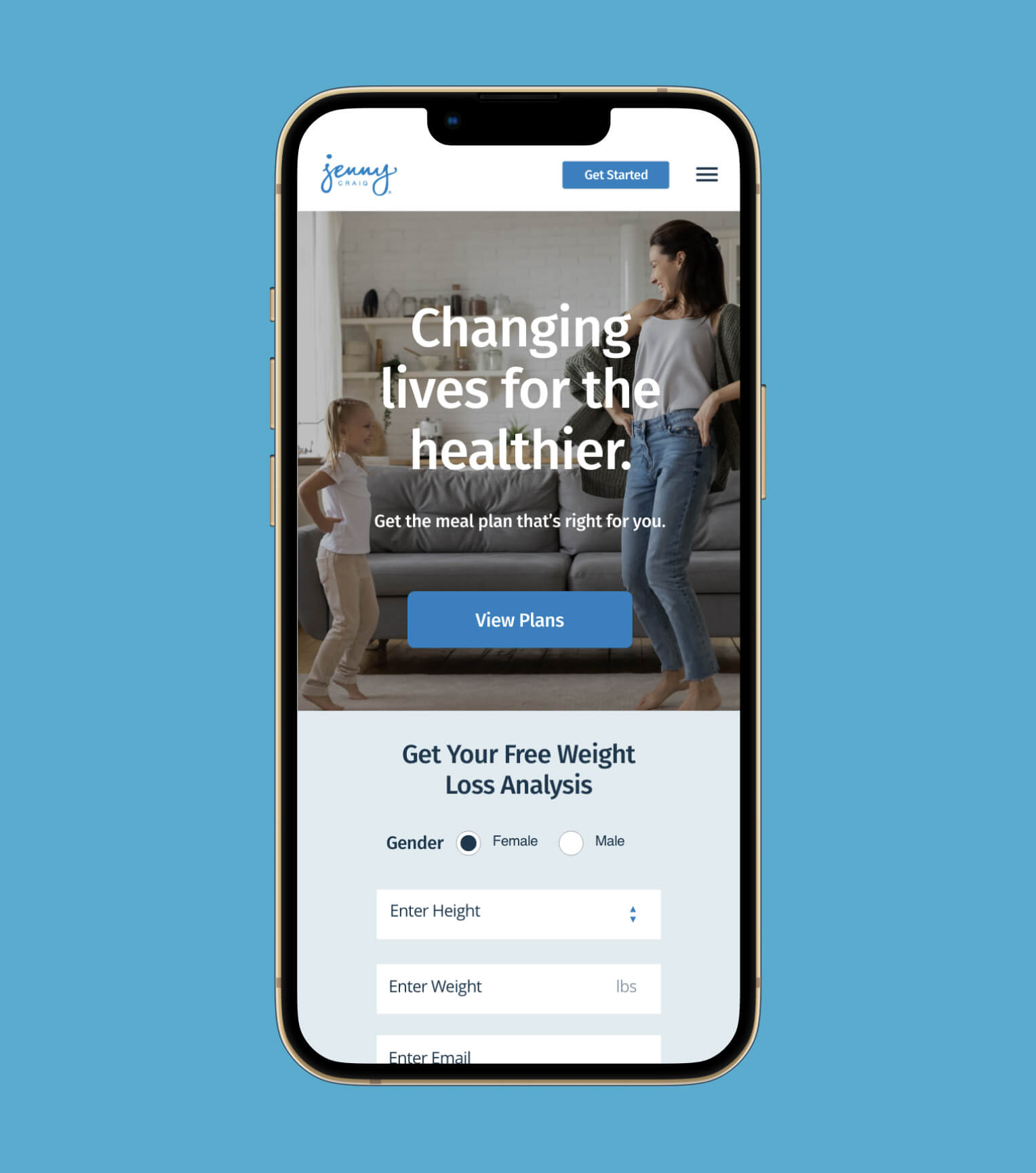 JennyCraig.com landing page